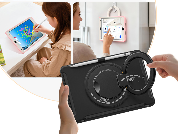 360° Rotating Stand &amp;amp; 180° Folding Ring Handle