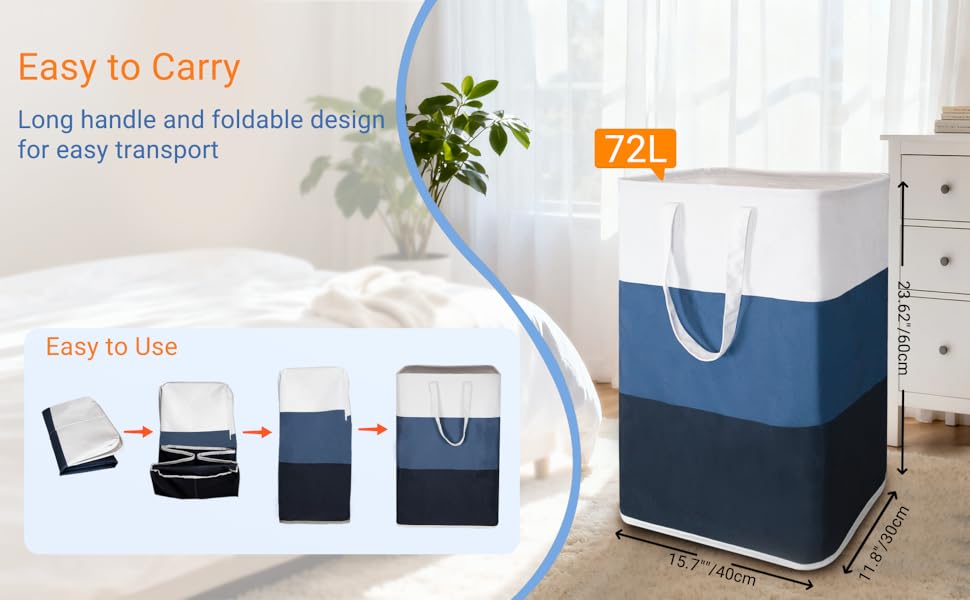 72L foldable storage basket for bedroom