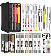 Nicpro 39 Pack Carpenter Pencil Set with Sharpener, Mechanical Carpenter Pencils with Refills, De...