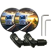 RYANGO Bike Mirror, Bar End Bicycle Mirror 2 Pack, Adjustable Bike Rear View Mirrors for Handleba...
