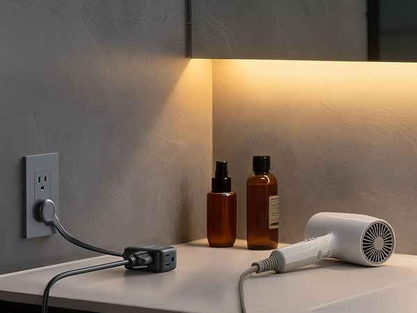 Black Flat Extension Cord 1.5ft