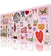 Pink Desk Mat, Leather Desk Pad Blotter Protector, XXL Large Mouse Pad,Computer Laptop Mouse Pads...