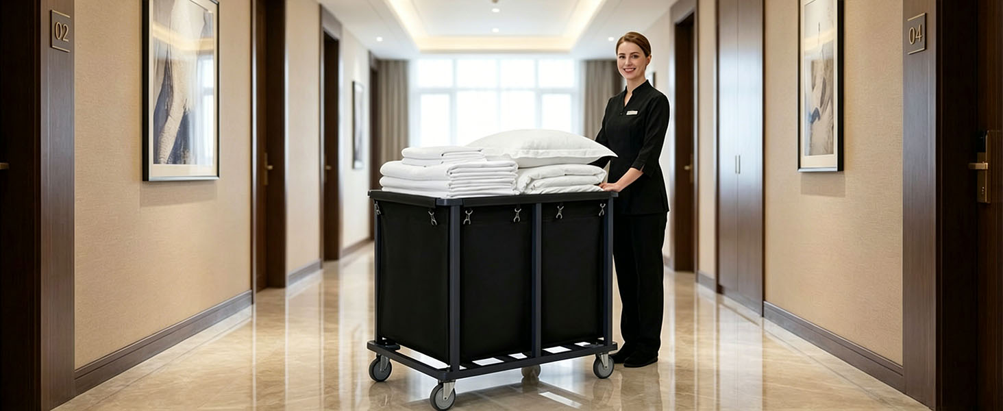 laundry cart with wheels