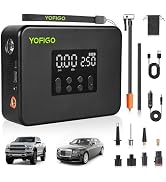 YOFIGO Tire Inflator, Portable Air Compressor 160PSI Dual Power Electric Air Pump for Tire, Air I...
