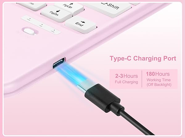 iPad 10th Gen Rotating Keyboard Case - Pink-4-1