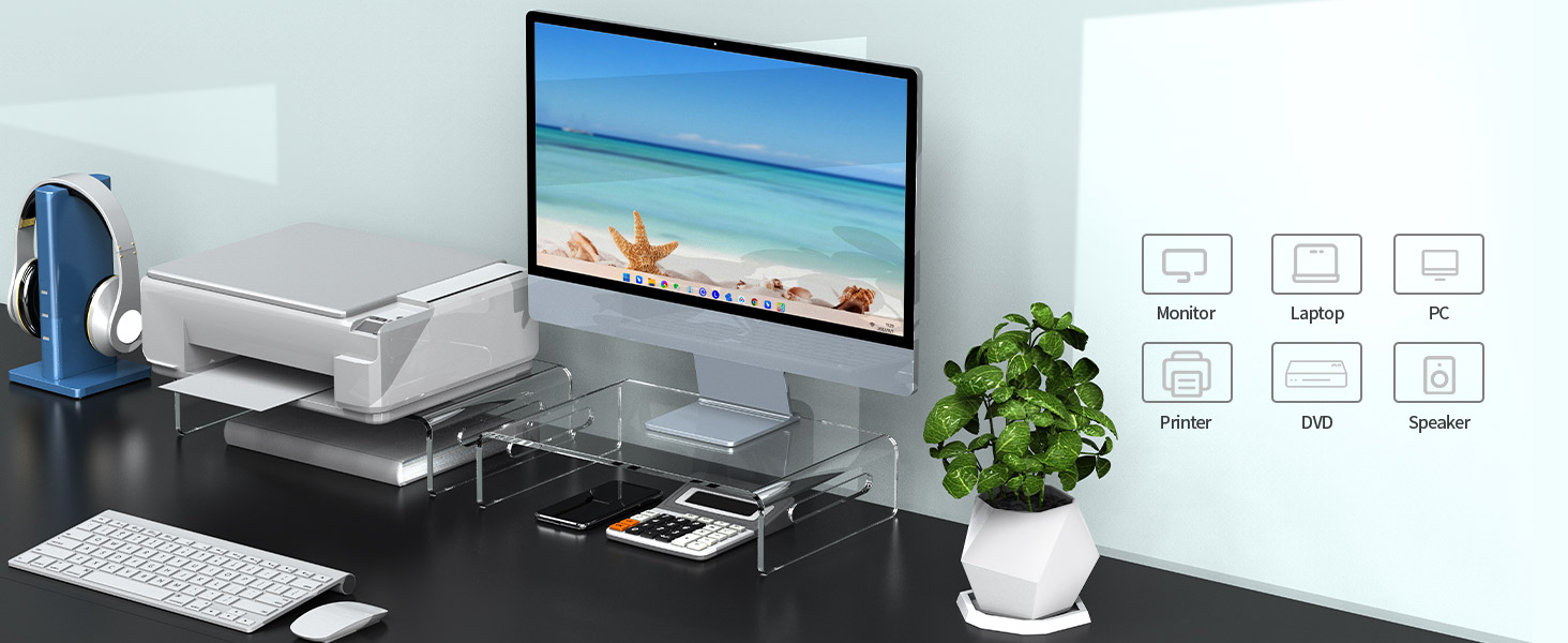 2 pack acrylic monitor riser