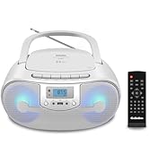 Portable Stereo CD Player Boombox, FM Radio with Bluetooth, Remote Control,CD Players for Home wi...