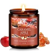 Fall Candle, Caramel Apple Scented Candles for Home, Natural Soy Autumn Candle Aromatherapy Candl...
