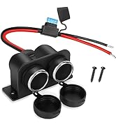 1PCS 12V Car Cigarette Lighter Socket with Blade Fuse, 2 Socket Cigarette Lighter Splitter Power ...