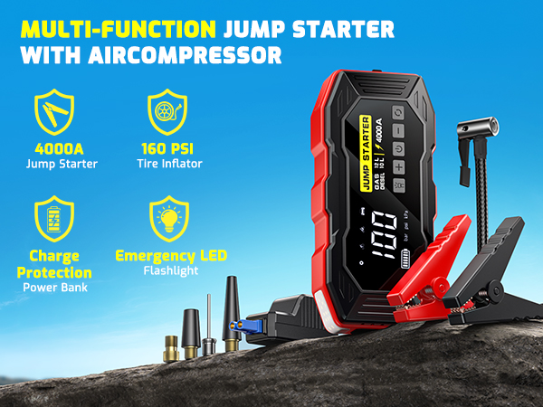 Jump Starter with Air Compressor