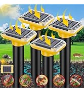 JNKNT Ultrasonic Mole Repellent Outdoor, Solar-Powered Gopher Repellent for Lawn Yard and Garden,...