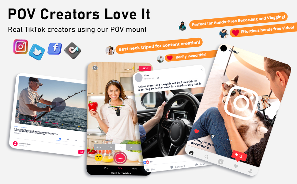 Magnetic Neck Phone Holder for Recording