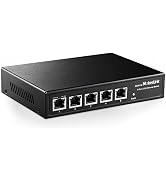 MokerLink 5 Port 2.5G Ethernet Switch, 5 x 2.5GBASE-T Ports, Compatible with 10/100/1000Mbps, Met...