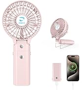 KIBEE Portable Handheld Fan, 5200mAh USB Rechargeable [20H Max Runtime] with Power Bank, Foldable...