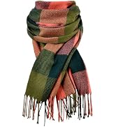 Scarf for Women - Women's Fall Winter Scarfs, Classical Scottish Checked Long Shawl Wrap Scarf, W...
