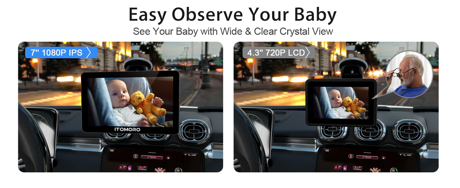 7inch car camera for baby