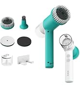 SCRIB-X Dual-Rotation Electric Spin Scrubber, Cordless Shower Scrubber - IPX5 Waterproof Multi-Su...