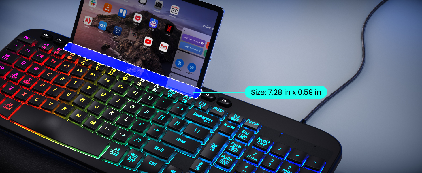 backlit ergonomic keyboard