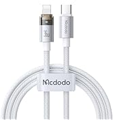 Mcdodo 36W USB C to Lightning Cable with Flashing Light 4ft, Nylon Braided Lightning USB C Fast C...