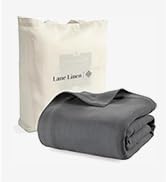 Lane Linen 100% lomg staple herringbone weave blanket