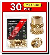M6X12X8-30 _Metric_Threaded_InsertBrass_Heat_Set_Insert_for_Plastic_Parts