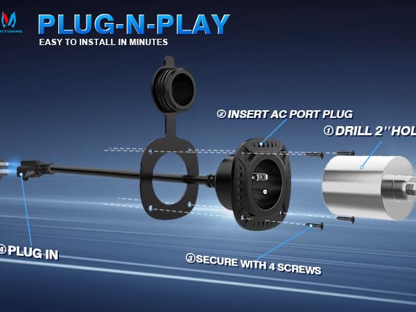16" Integrated Heavy Duty Extension Cord