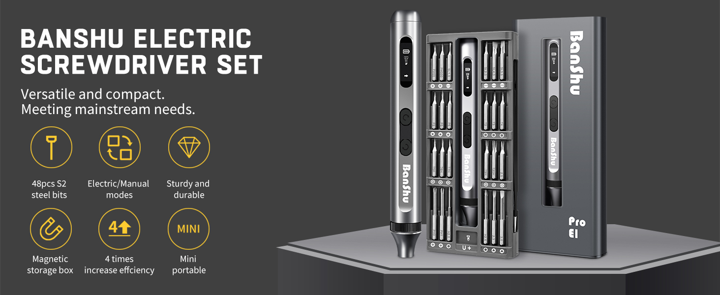 Mini electric screwdriver set cordless rechargeable