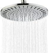 BRIGHT SHOWERS Rain Shower Head, 9 Inch High Pressure Waterfall Showerhead with Adjustable Angle ...