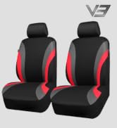 CAR PASS Line Rider Sporty Front Seat Covers,Red Car Seat Covers Two Front Seats Only, Airbag Com...