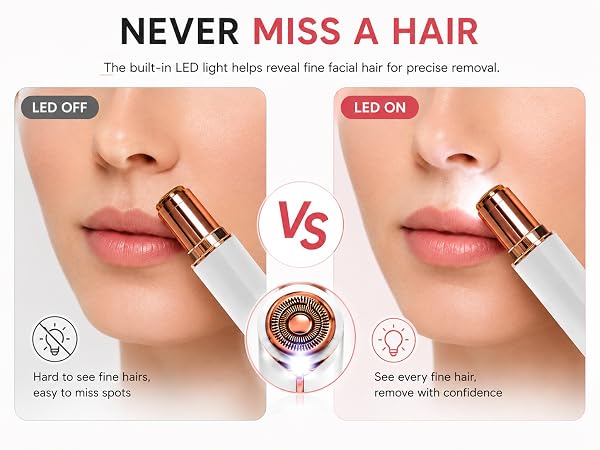 Facial Hair Remover for Women, Painless Electric Face Shaver 