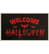 Bayson Halloween Door Mat Welcome Halloween Black Indoor Front Doormat Non-Slip Patio Entrance Ma...