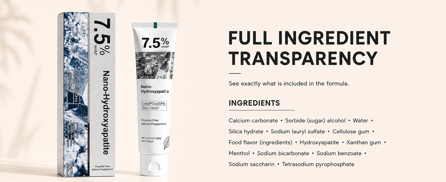 7.5% Hydroxyapatite Toothpaste