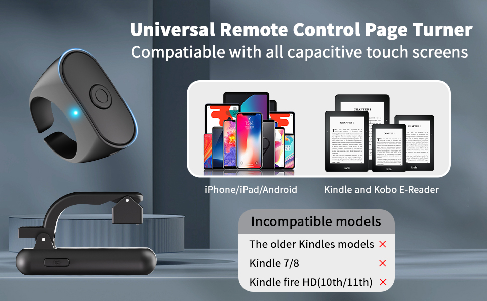 2-in-1 Page Turner Ring Clicker for ipad Tablets