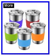 5 Pack Kids Cups with Lids 8 oz Spill-proof Stainless Steel Unbreakable Reusable Insulated Drinki...