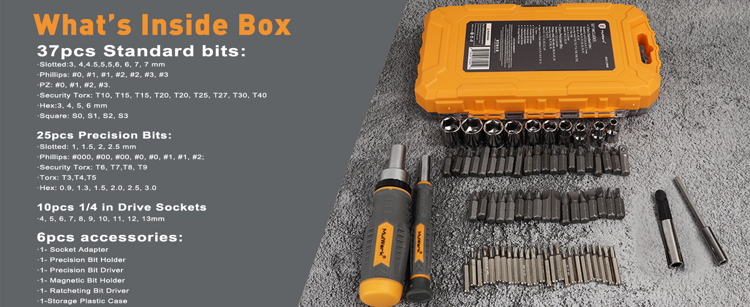 ratchet screwdriver set with bits magnetic