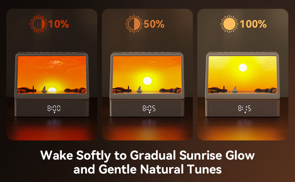 Smart Wake Up Light Sunrise Alarm Clock White Noise Machine for Adults Kids