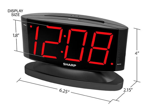 Easy to Read Clock large Numbers perfect for bedroom, nightstand, bathroom, office, kids room, den