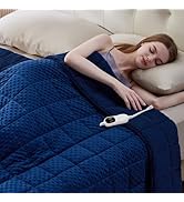 Wellfeel Heated Weighted Blanket for Adults, Soft Electric Throw Blanket 48''x72'' 15LBS Fast Hea...