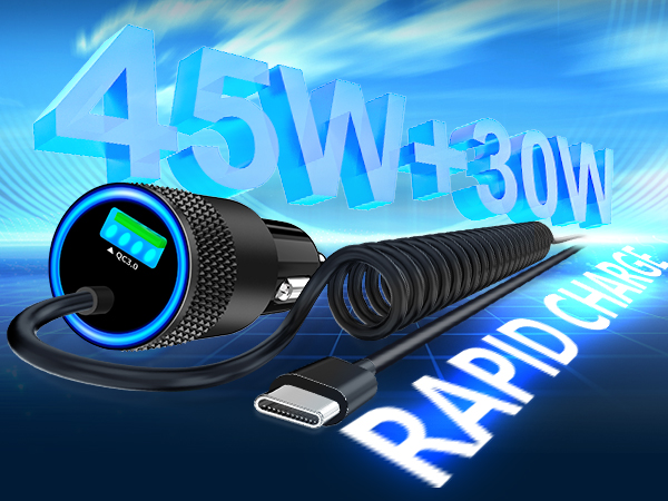 Apple MFi Certified 75W USB C PD+QC Car Power Cigarette Lighter iPhone 17 Car Charger Fast Charging