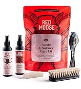 Suede and Nubuck Cleaner Kit - 5pc Shoe Cleaning Set - Water &amp; Stain Protector, Brushes - Red Moose