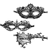TFTSR Masquerade Masks for Women Couples,Men Mardi Gras Mask,Girls Black Gold Lace Costume,Adults...