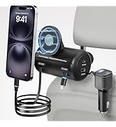 OHLPRO Backseat Retractable Car Charger Station, 6-in-1 Charging Box with Car Headrest Magnetic M...