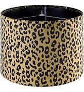 GOSO 13" Drum Yellow Leopard Lamp Shade for Table Lamp &amp; Floor Lamps,Art Deco &amp; Vintage Animal La...