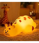 Gemmac Lying Giraffe Silicone Night Light 3 Levels Dimmable Bedside Touch Lamp Rechargeable LED B...