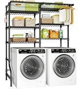 Ulif U13 Medium Over Washer and Dryer Storage Shelves, 6 Tiers Laundry Room Standing Shelf with 2...