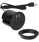 Desk Power Grommet with USB Ports Desktop Outlet Recessed Power Bar for Countertop Sofa Cabinet C...