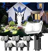 LETMY Solar Lights Outdoor Waterproof IP65, 6 Pack Solar Spot Lights Outdoor With 14 Big LEDs, 2-...