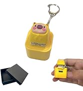 Oink Pig Keychain -USB-C Rechargeable Keyboard Fidget Fidget Toy with Colorful Lights, Stress Rel...