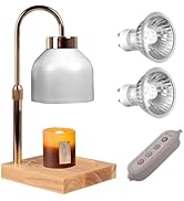 GEEZO Candle Warmer Lamp, Adjustable Height Candle Lamp Warmer with Timer, Electric Dimmable Wax ...