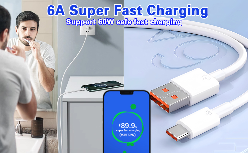 USB A to C 60W Fast Charging Cable